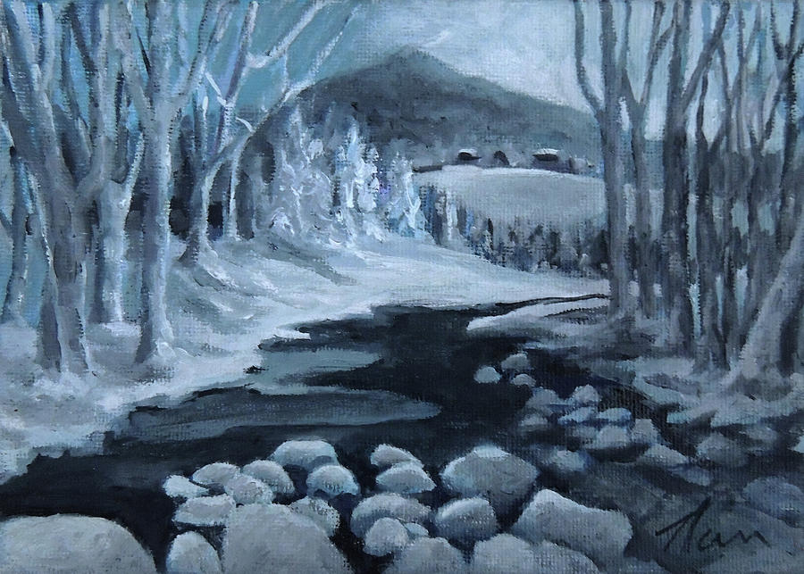 Winter Stream Painting by Nancy Griswold