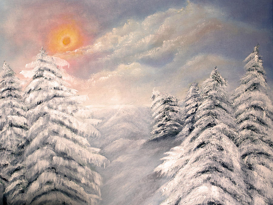 Winter Sun Painting by Medea Ioseliani