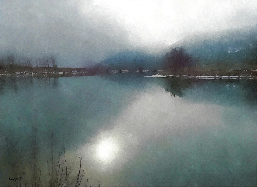 Winter Sun on River Digital Art by Robert Bissett