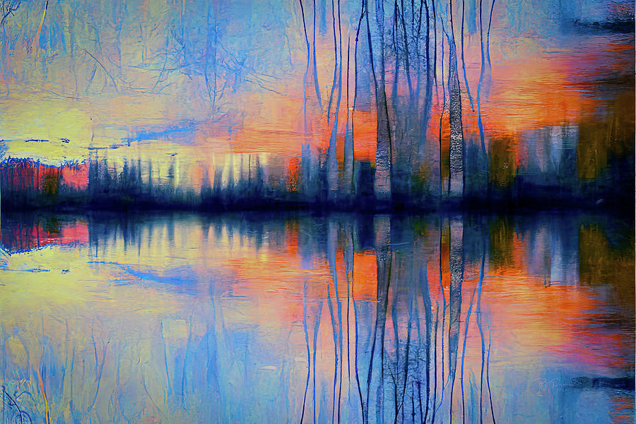 Winter Sunrise Abstract Digital Art by Bill Posner