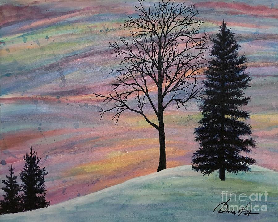Winter Sunrise Painting by Denise Hoag