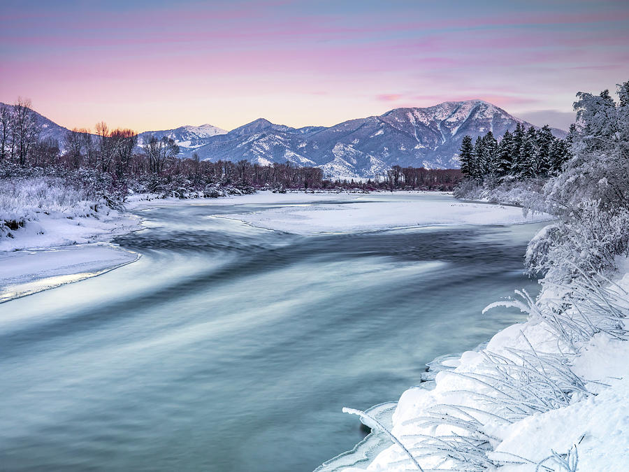 Nature Photograph - Winter Sunrise Eastern Idaho by Leland D Howard