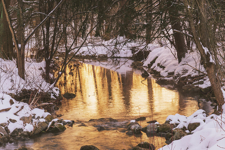 Winter Sunrise on Little Cedar Creek Photograph by Jason Fink