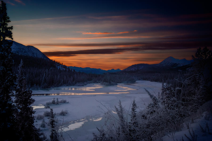 Winter Sunrise over Takhinni River Photograph by Richard Smith - Fine ...