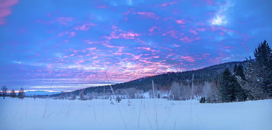 Winter Sunrise Pano Photograph by Randy Robbins