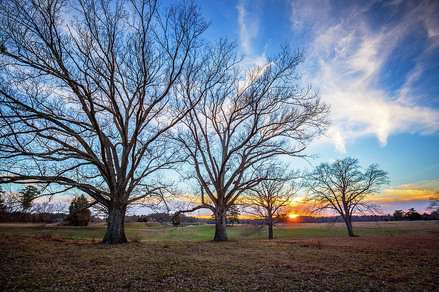 Winter Sunset at Yorktown Battlefield Photograph by Rachel Morrison