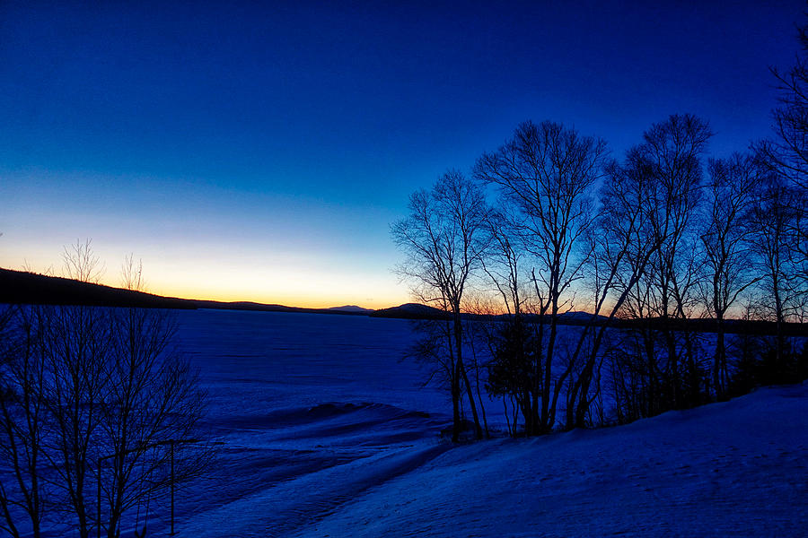Winter Sunset Blu Photograph by Russel Considine