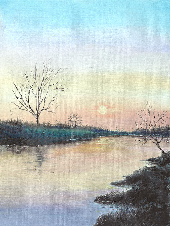 Winter Sunset Painting by Elizabeth Lock