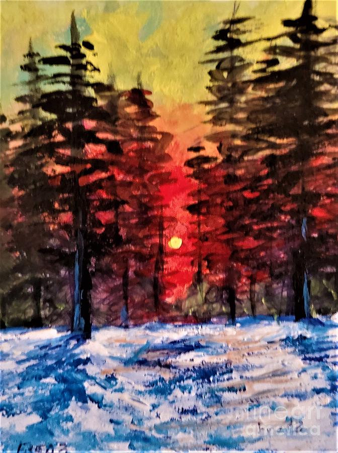 Winter Sunset Painting by Fred Wilson