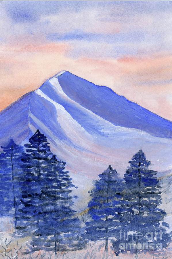 Winter Sunset Painting by Julie Greene-Graham