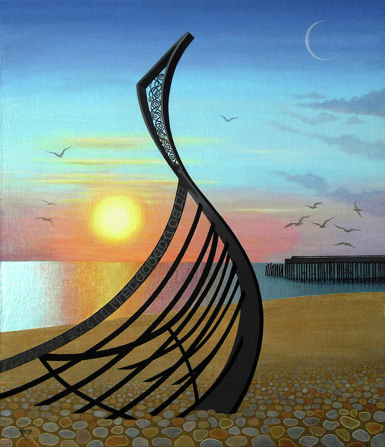 Winter Sunset Over Leigh Dyers Boat Painting by Jennifer Baird Winter Sunset Over Leigh Dyers Boat Painting by Jennifer Baird