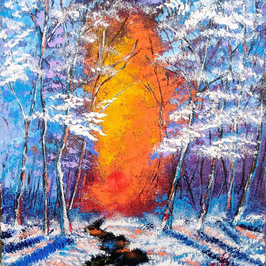 Winter Sunset Painting By Slavko Zdraveski - Fine Art America