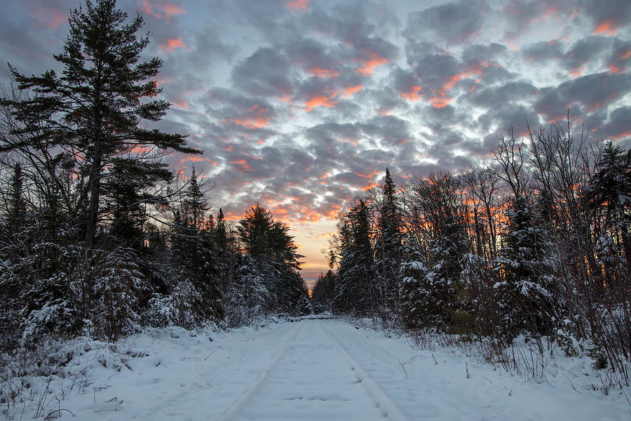 Winter Sunset Tracks Photograph by White Mountain Images
