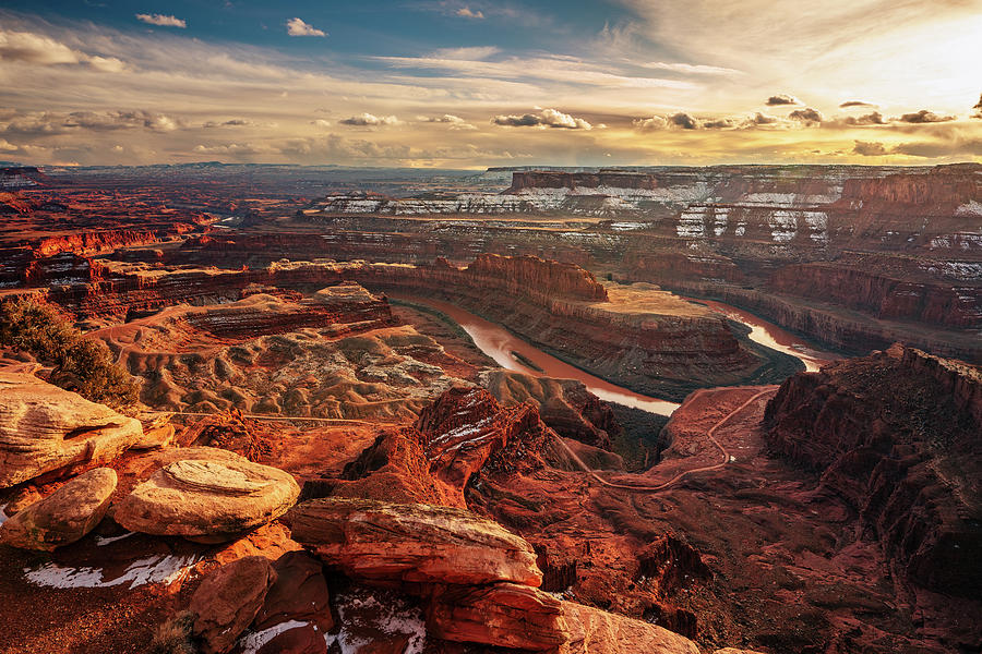 Winter Sunset View of Dead Horse Point Photograph by Rose and Charles Cox