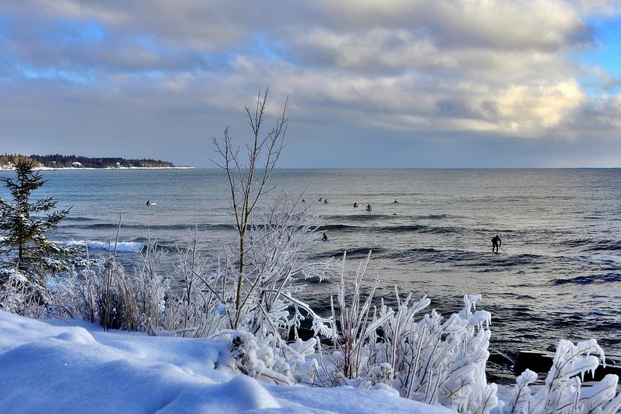 Winter Surfing Lake Superior Photograph By Roxanne Distad - Fine Art ...