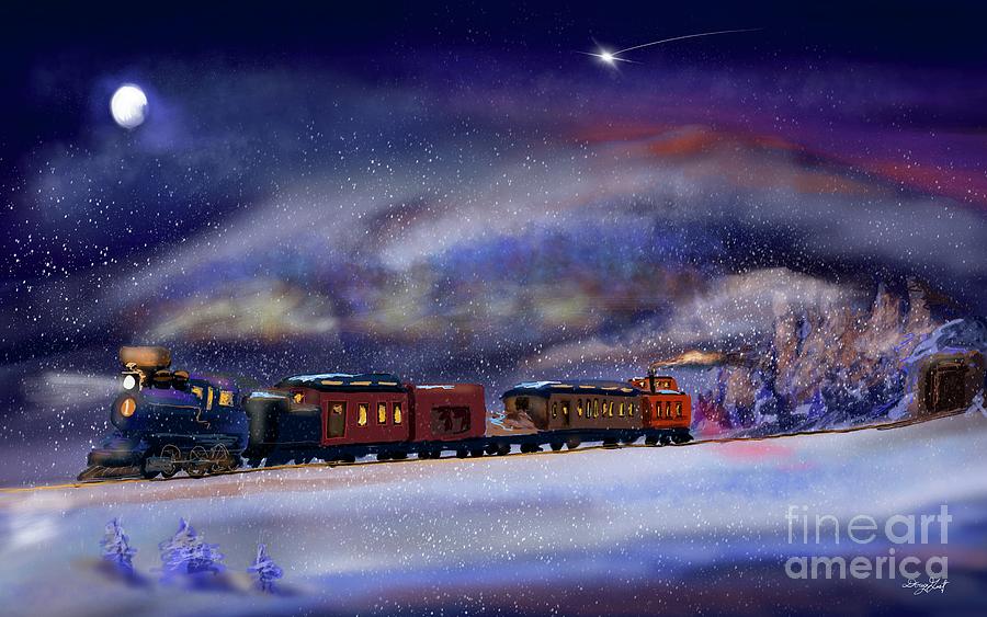 Winter Train Digital Art by Doug Gist
