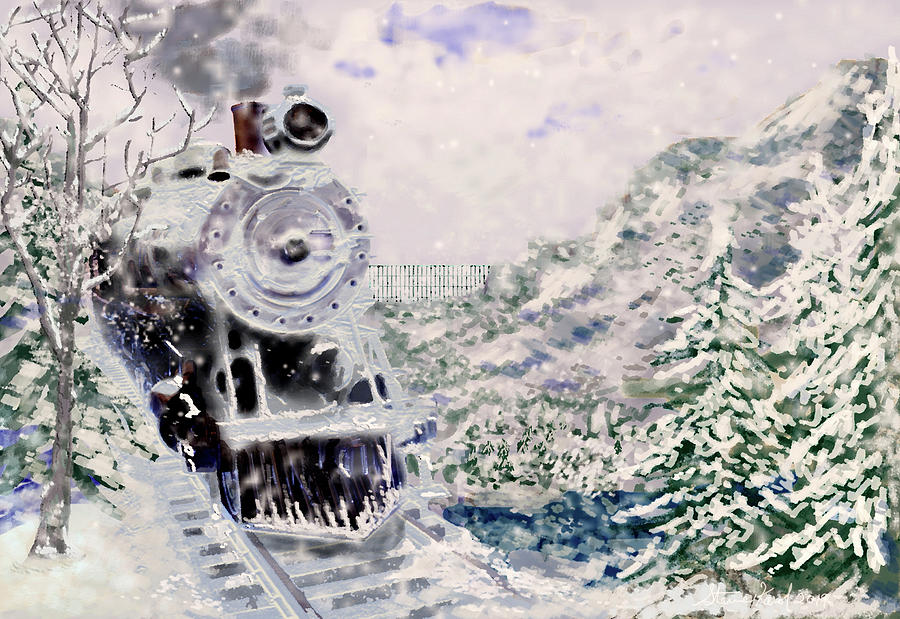 Winter Train Digital Art by Steve Karol