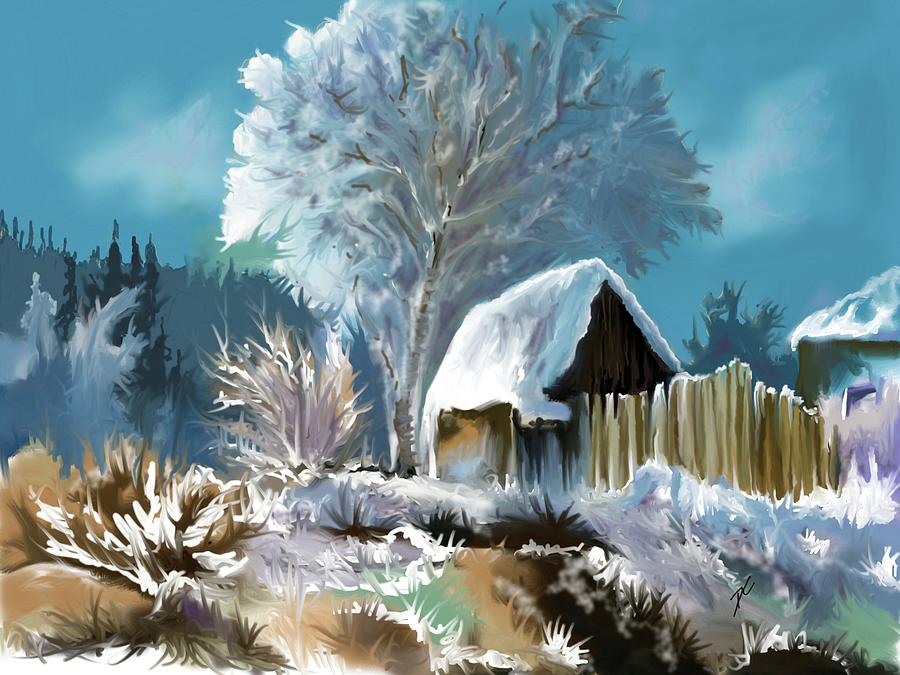 Winter Tree Glow Digital Art by Darren Cannell