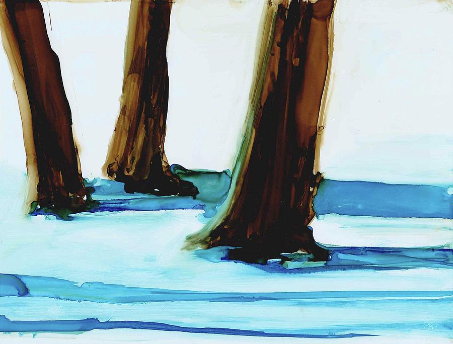 Winter Trees Painting by Christy Sawyer