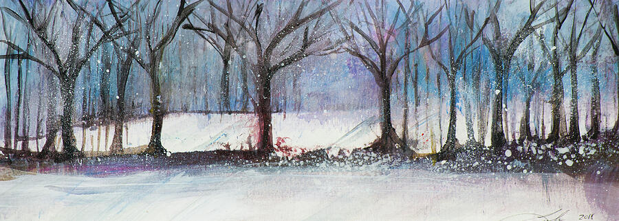 Winter Trees  Painting by Leela Payne