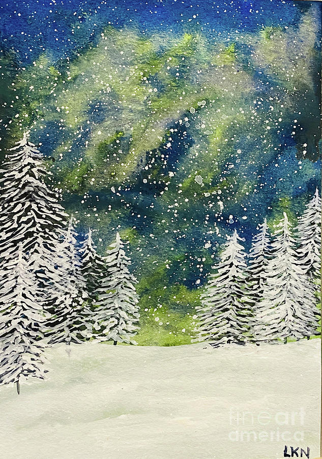 Winter Trees Painting by Lisa Neuman
