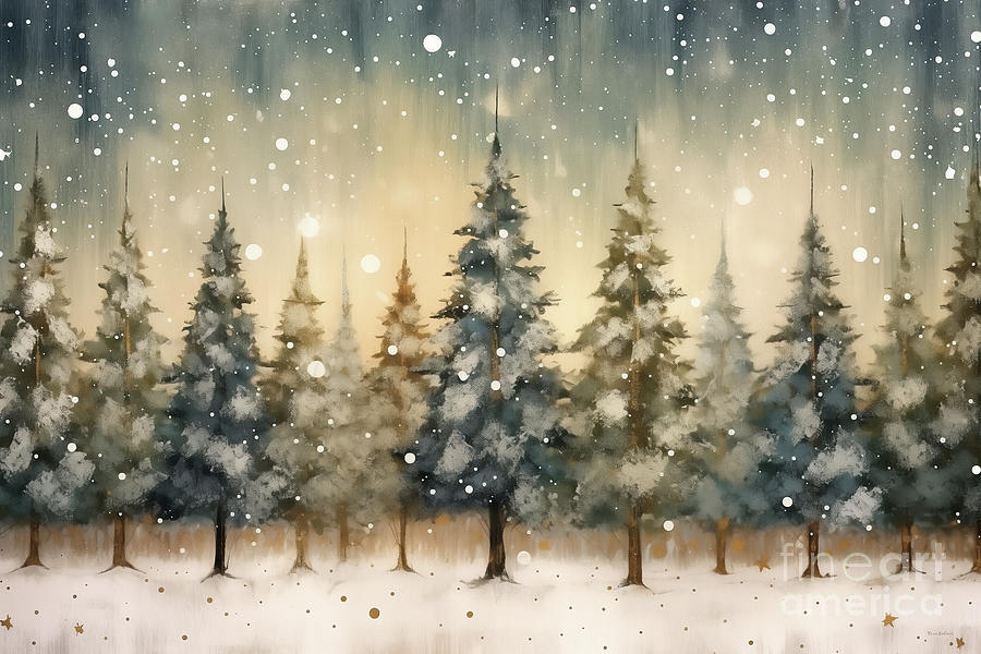 Winter Trees Painting by Tina LeCour