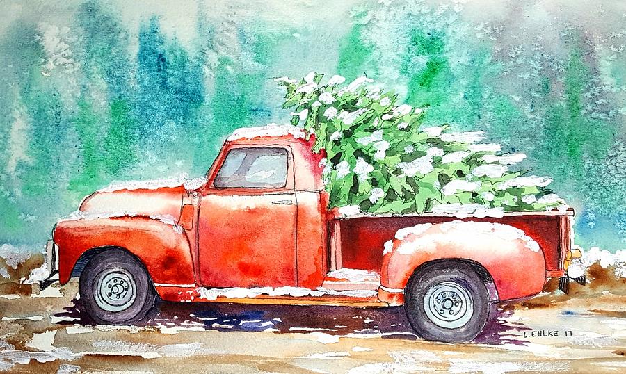 Winter Truck Painting by Lori Ehlke - Fine Art America