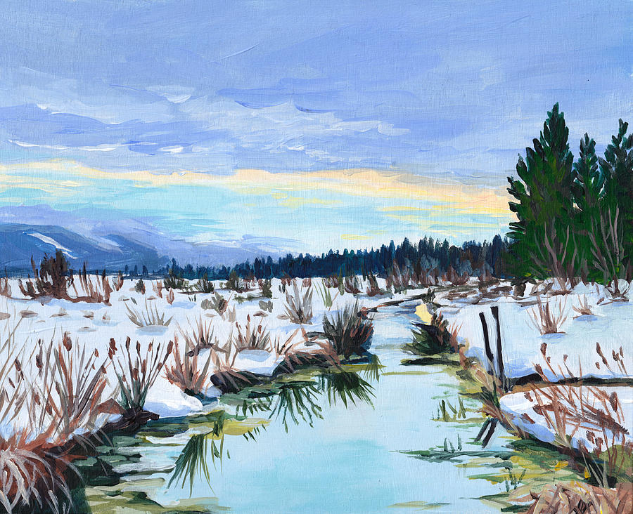 Winter Twilight Painting by Anisa Asakawa