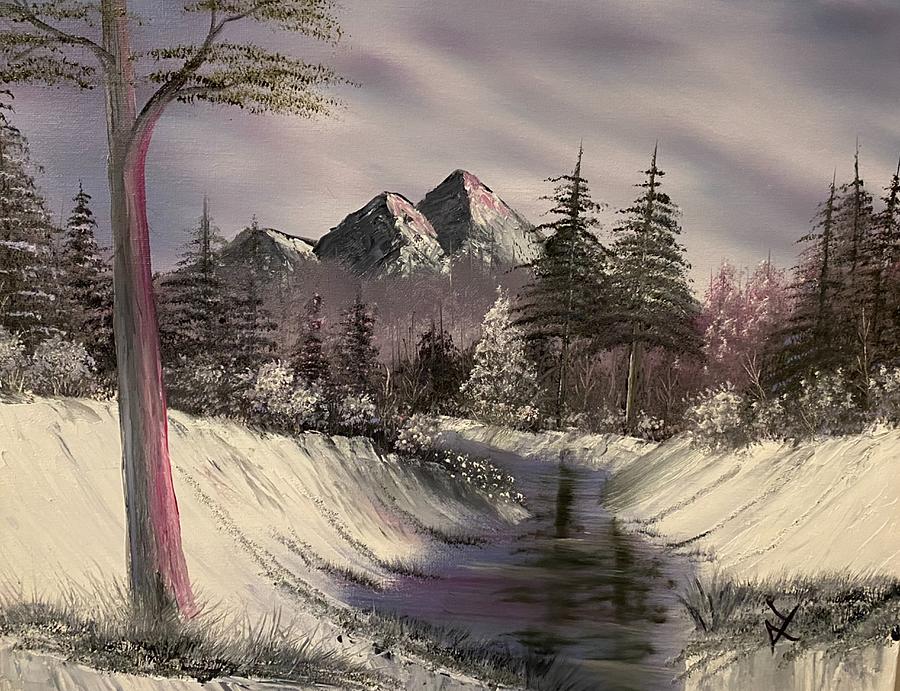 Swan Painting - Winter Valley by Adam Lashley