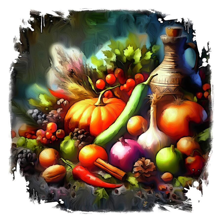 Pumpkin Painting - Winter Vegetables 2 by Anas Afash