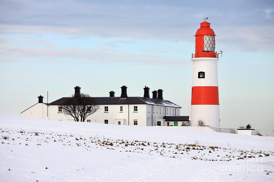 Winter View of Souter Lighthouse Photograph by Bryan Attewell