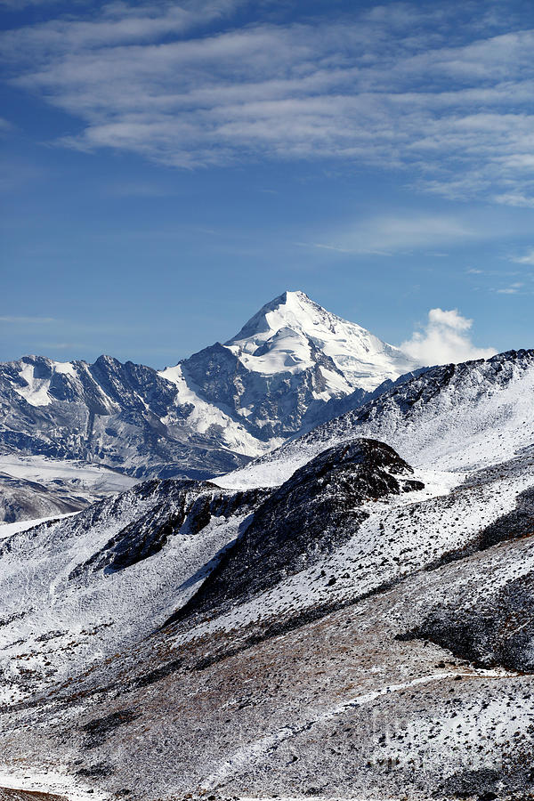 Winter views of Ndo Huayna Potosi Bolivia Photograph by James Brunker