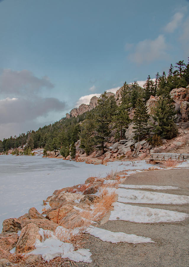 Winter Walk Along Lake Lily, Vertical by Marcy Wielfaert Winter Walk Along Lake Lily, Vertical by Marcy Wielfaert