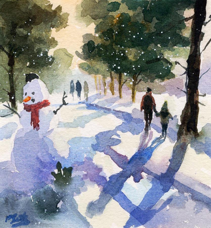 Winter Walk Painting