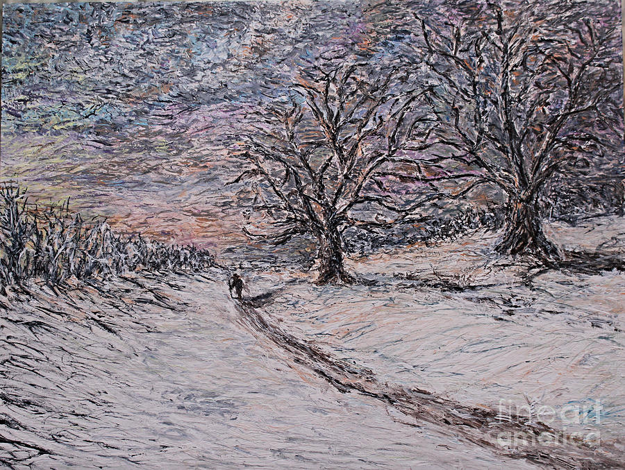 Winter Walk Painting by Richard Wandell
