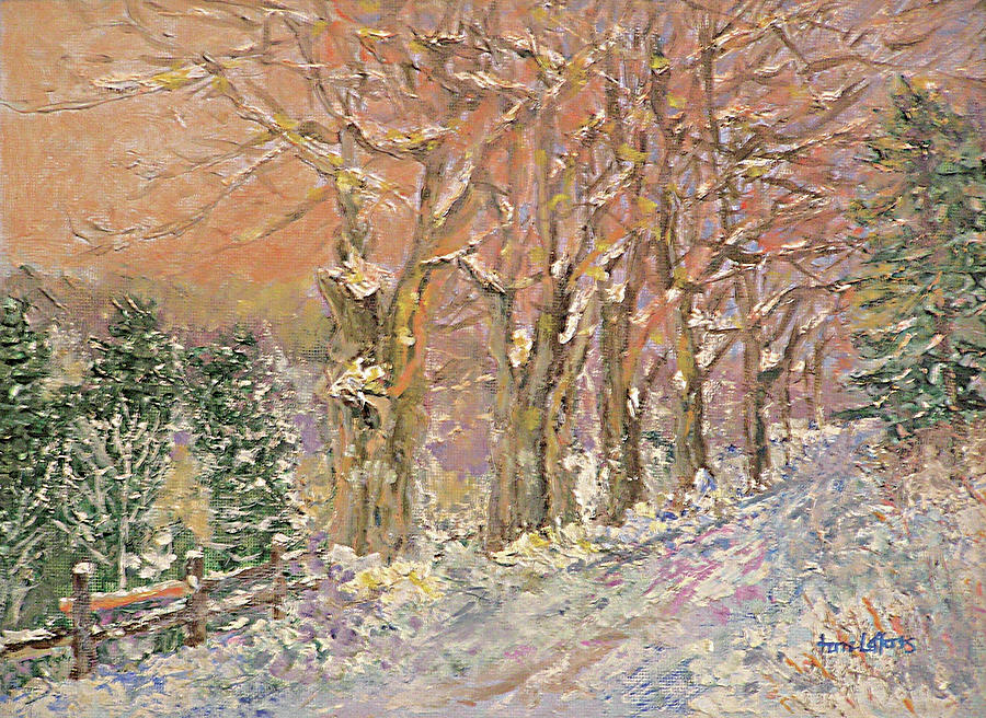 Winter walk Painting by Terre Lefferts