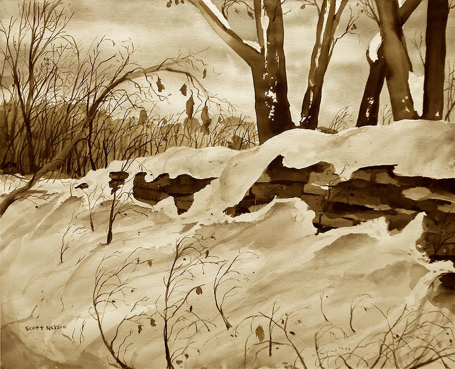 Winter Painting - Winter Wall  by Scott Nelson