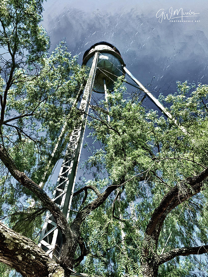 Winter Water Tower Photograph by GW Mireles