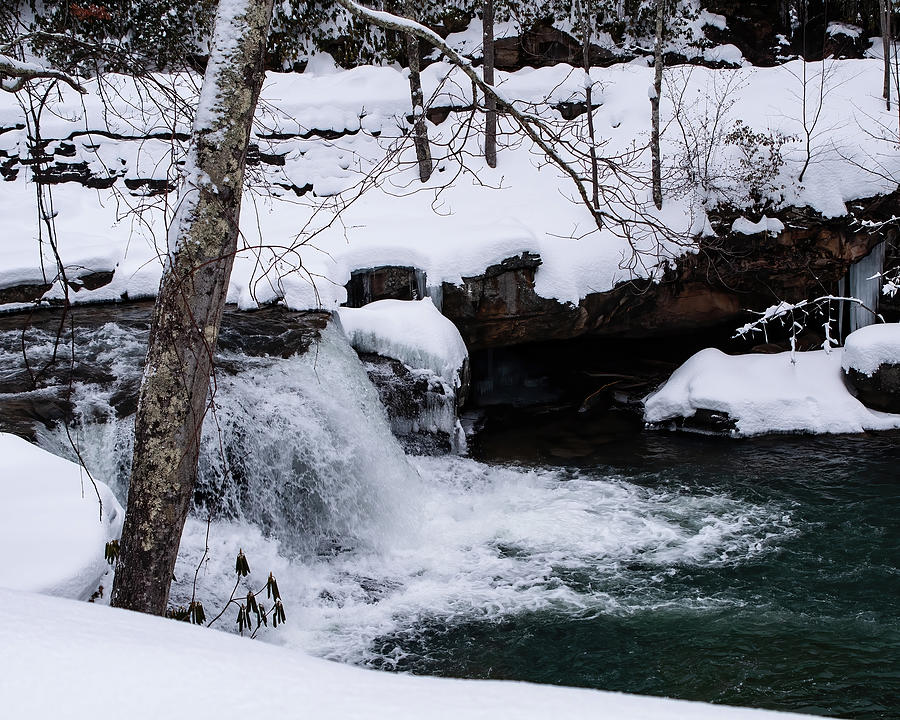 Winter Photograph - Winter Waterfall At Glade Creek 02 by Flees Photos