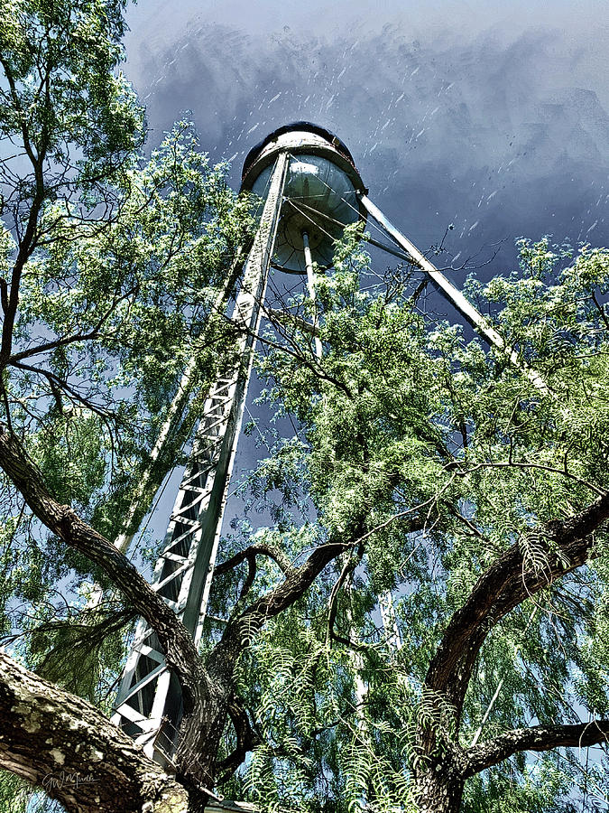 Winter Watertower w/signature Photograph by GW Mireles