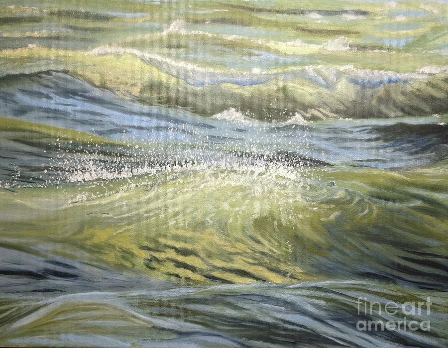 Winter Waves Painting by Deborah Bergren