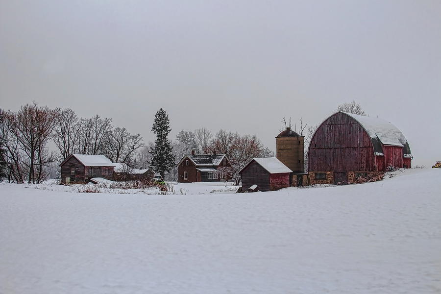 Winter White Farm Photograph by Dale Kauzlaric