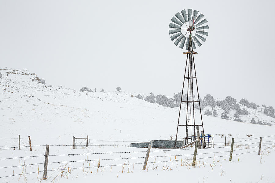 Winter Windmill Photograph