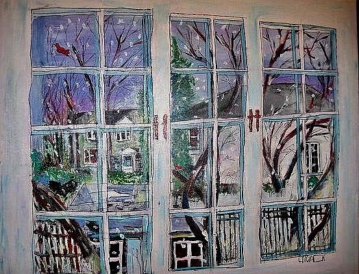 Winter Window Painting by Michael Litvack