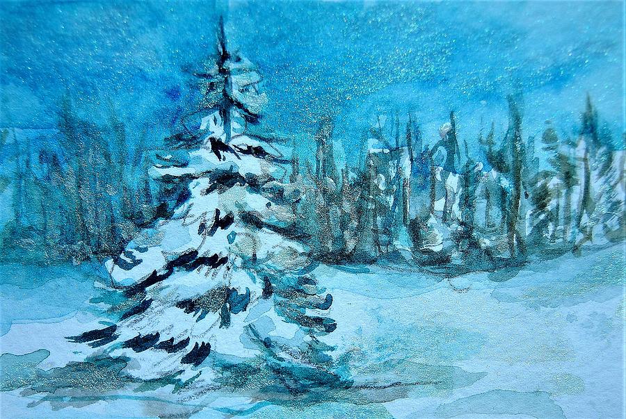 Winter Wonder Card Painting by Cheryll Root - Fine Art America