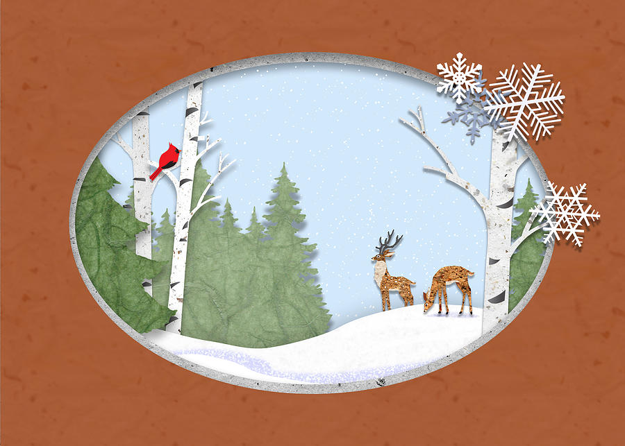 Christmas Digital Art - Winter WONDER-land by Anna-Maria Crum