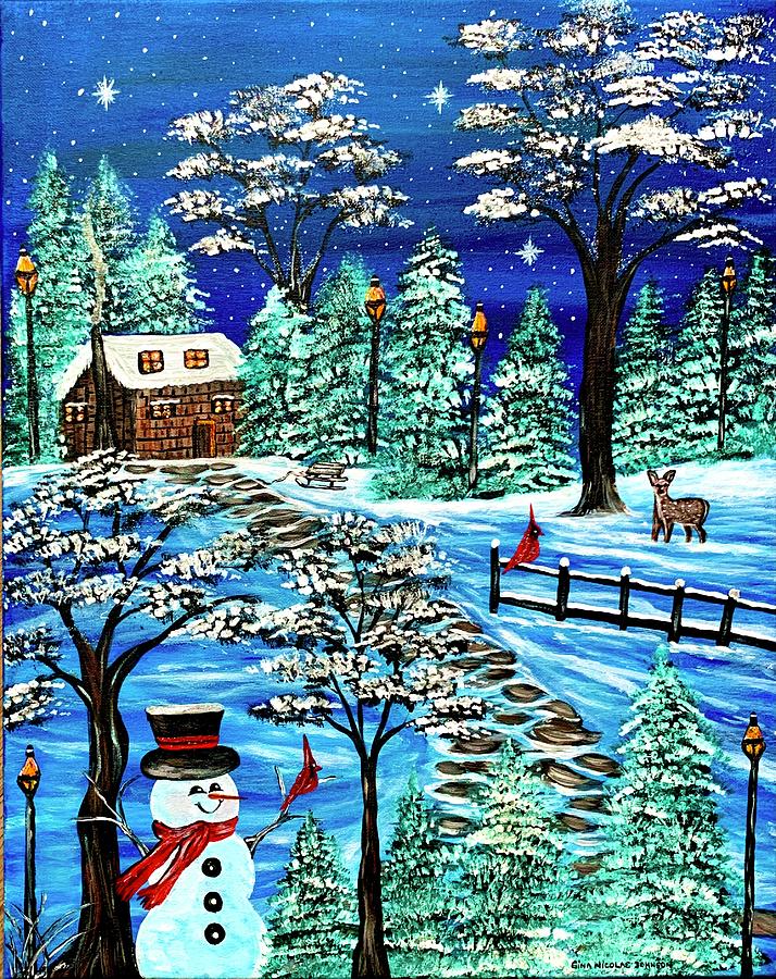 Winter wonderland  Painting by Gina Nicolae Johnson