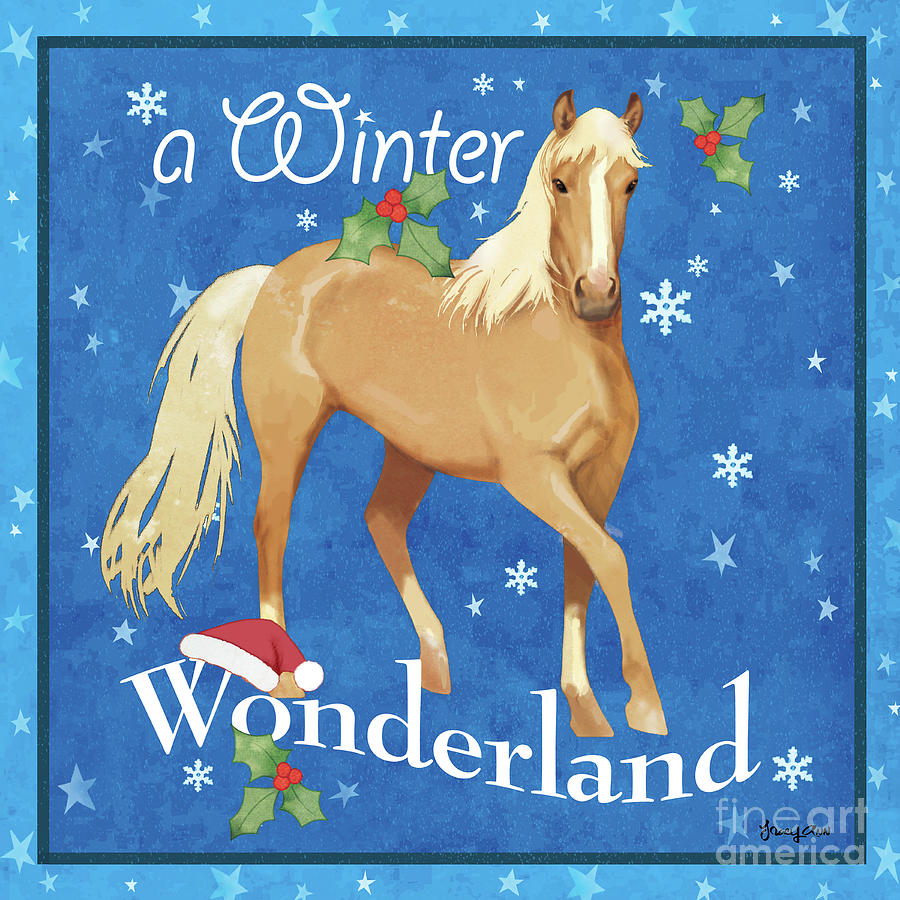Winter Wonderland Horse Painting by Tracy Herrmann