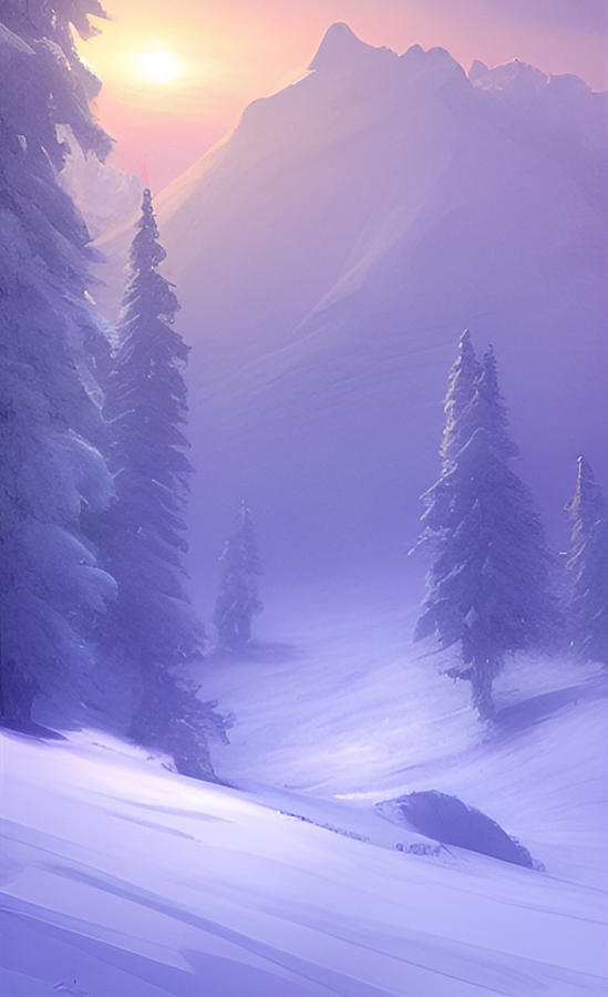 Winter Landscape Digital Art by La Moon Art