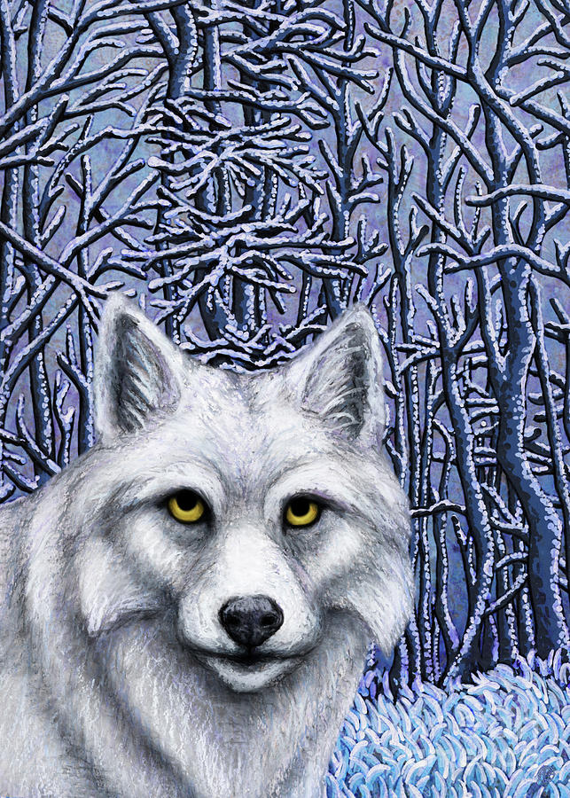 Winter Wonderland Wolf  Painting by Amy E Fraser